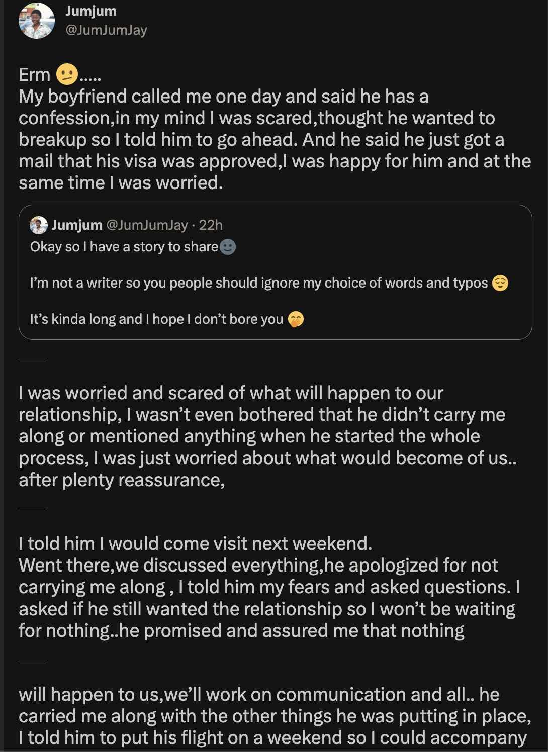 How my boyfriend hid visa abroad, flight date from me - Lady narrates